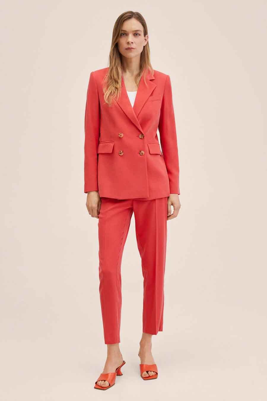 Mango discount blazer rouge